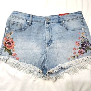 Boho shorts Women Embroidered Jean Shorts size 12
